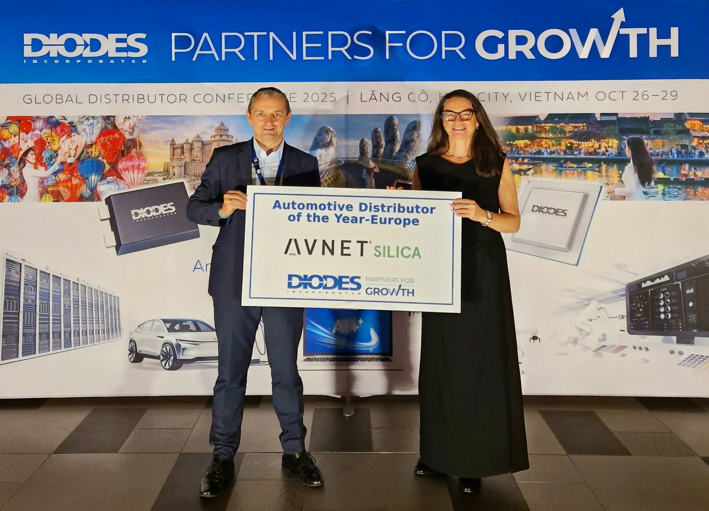 Avnet Silica si aggiudica il prestigioso premio “Automotive Distributor of the Year – Europe” di Diodes Incorporated